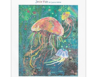 JELLIE FISH  *Collage Wall Hanging Pattern*  by: Laura Heine of Fiberworks