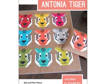 Antonia Tiger *Quilt + Pillow Pattern* By: Elizabeth Hartman