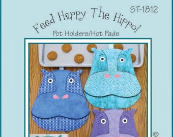 Feed the Happy Hippo  *Pot Holder or Hot Pads Pattern* By: Suzanne Shore For Susie C. Shore Designs ST-1812