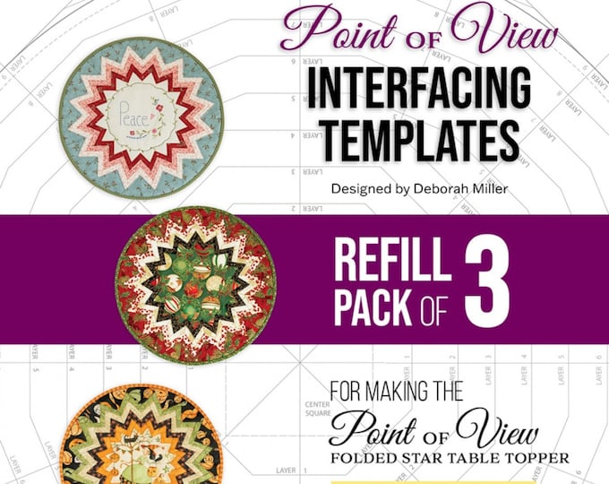 POINT of VIEW 17" Folded Star Wreath Interfacing Templates PEP-223 By: Plum Easy - Deborah Miller