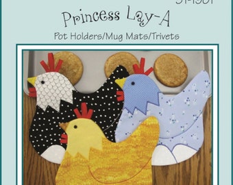 Princess Lay-A! Pot Grabbers, Mug Mats, Hot Pads, Trivets *Sewing Pattern* By: Susie C Shore Designs