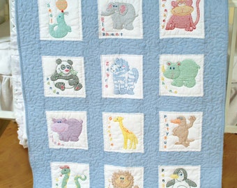 Cross Stitch Baby Quilt Etsy