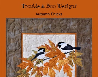 Autumn Chicks Wall Hanging Pattern - By: Trouble & Boo Designs  - TB2593