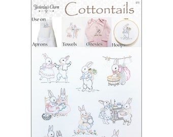 Cottontails *Iron-On Embroidery Transfer Designs*  By: Yesterday's Charm  E73