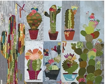 Collage Cactus Sampler *Collage Pattern*  By- Laura Heine - Fiberworks