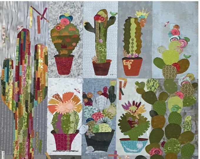Collage Cactus Sampler *Collage Pattern*  By- Laura Heine - Fiberworks