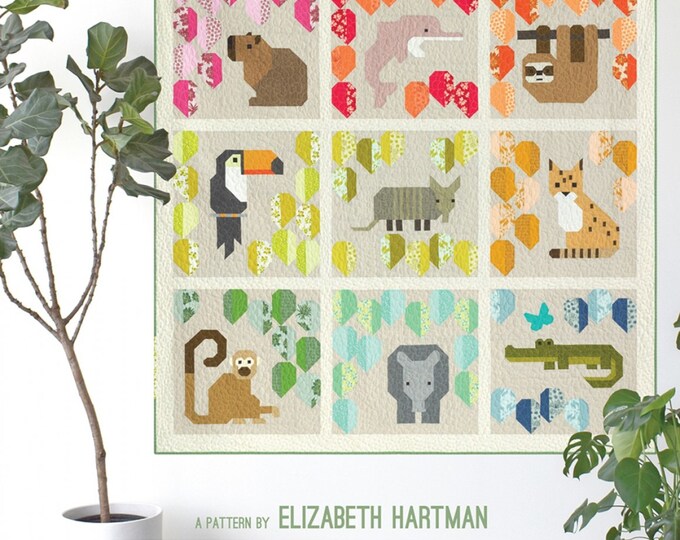 Rainbow Rainforest *Tropical Birds Sampler Quilt Pattern* By: Elizabeth Hartman EH-061