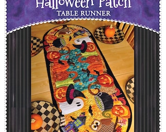Halloween Patch Table Runner *Quilted Applique Sewing Pattern* From:  Shabby Fabrics SF49855