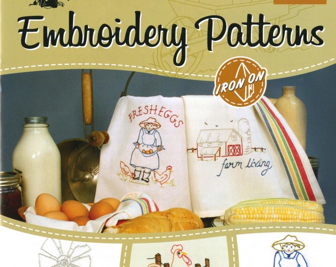 Aunt Martha's Farm Living *Iron-On Embroidery Patterns  From Colonial Patterns B404
