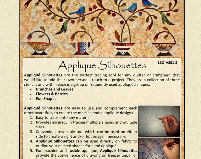 Applique' Silhouettes *Tracing Tool Templates* By: Edyta Sitar of Laundry Basket Quilts LBQ-AS01-S