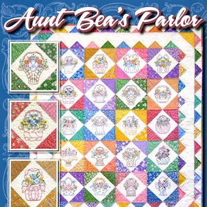 AUNT BEA'S PARLOR  *Hand Embroidery Quilt Pattern*  By: Black Cat Creations *bccabp