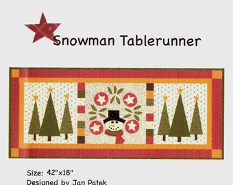 Snowman Table Runner *Christmas Folk Art Pattern* By: Jan Patek JPQ2239