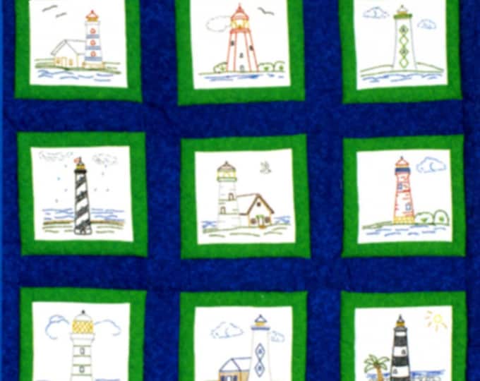 Lighthouses *Pre-Printed Cross Stitch & Embroidery Blocks* By: Jack Dempsey Needle Art  737-554