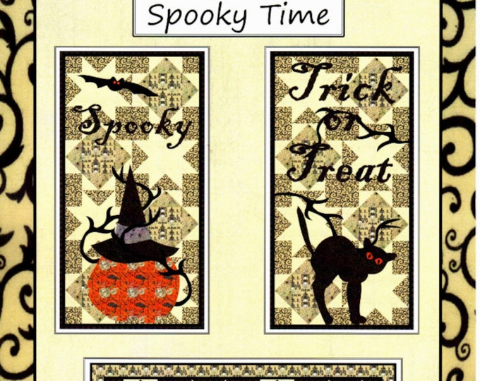 Spooky Time *3 Applique Halloween Banner Quilts/Table Runner Sewing Patterns* From: Coach House Designs