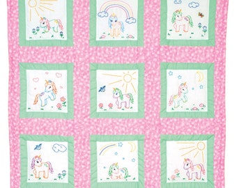 Baby Unicorns *Pre-Printed Cross Stitch & Embroidery Blocks* By: Jack Dempsey Needle Art 737-929