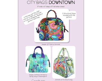 City Bags - Downtown *Sewing Pattern + Metal Stays* From: Aunties Two Patterns