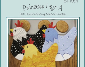 Princess Lay-A! Pot Grabbers, Mug Mats, Hot Pads, Trivets *Sewing Pattern* By: Susie C Shore Designs