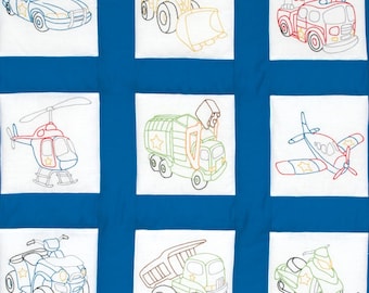 Rescue Vehicles *9" Theme Quilt Embroidery Blocks* By: Jack Dempsey Needle Art  737-745