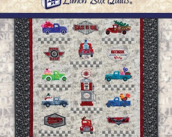 Keep on Truckin' Quilt Pattern  *Machine Embroidery CD* From: Lunch Box Quilts