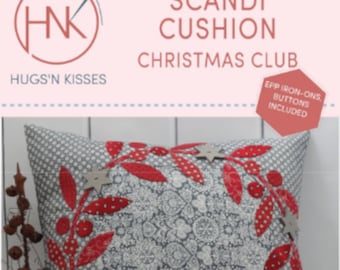 Scandi Cushion * A Christmas Club Pattern + EPP & Buttons*  By: Hugs' N Kisses HNK156/5