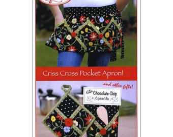 Criss Cross Pocket Apron, Oven Mitt & Cookie Mix-In-A-Bag * Sewing Pattern* By: Vanilla House Designs P199