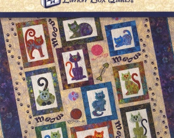 Cat's Meow *Machine Embroidery Designs & Quilt Pattern on CD* By:  Lunch Box Quilts qp-cm-dd