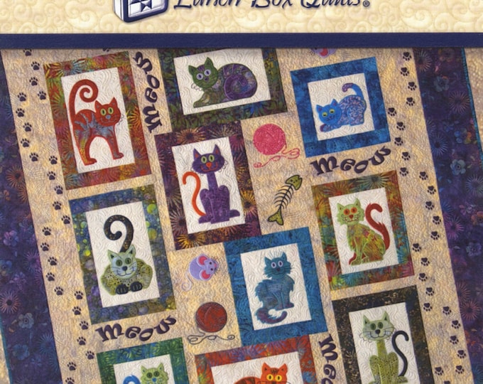 Cat's Meow *Machine Embroidery Designs & Quilt Pattern on CD* By:  Lunch Box Quilts qp-cm-dd