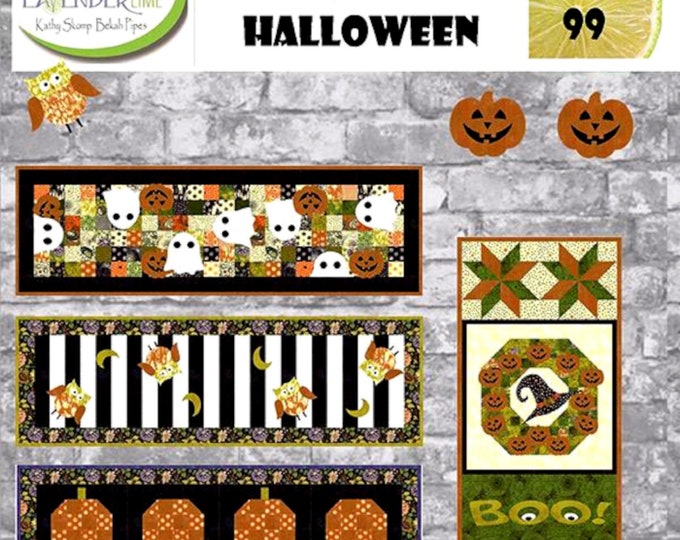 Happy Halloween *Applique Sewing Quilt Runner & Wall Hanging Patterns* By: Lavender Lime DLL-99