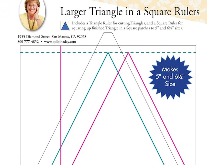 Larger Triangle In A Square RULERS (5" & 6 1/2")  by Quilt In A Day - 2036QD