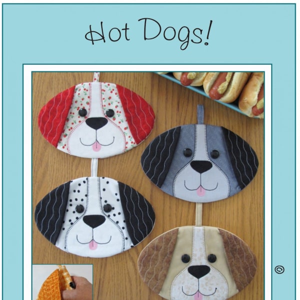 Hot Dogs! *Pot Holder/Mug Rug Sewing Pattern* From: Susie C Shore Designs ST-1628