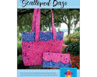 Scalloped Bags *Tote & Clutch Pattern* By: Poorhouse Quilt Designs  PDQ-224