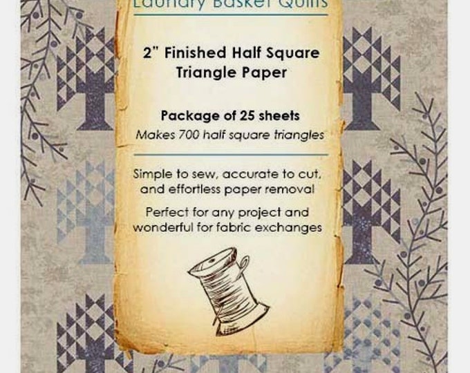 2" Finished Half Square Triangle Paper *Package of 25 Sheets* From: Laundry Basket Quilts LBQ-0222