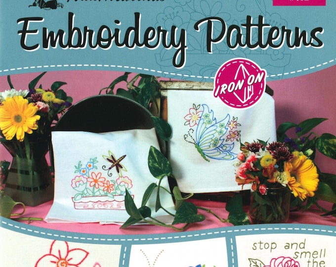 Aunt Martha's Flowers & Butterflies *Iron-On Embroidery Patterns  From Colonial Patterns B402