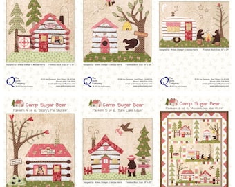 Camp Sugar Bear* Quilt Pattern Set & Accessory Fabric Packet*  6 Month Block of the Month Quilt   By: The Quilt Company
