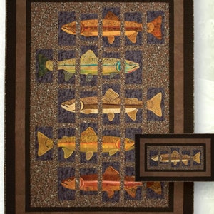 About Trout *Sewing Version Quilt Pattern*  By: Lunch Box Quilts CQP-AT-1