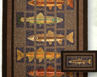 About Trout *Sewing Version Quilt Pattern*  By: Lunch Box Quilts CQP-AT-1