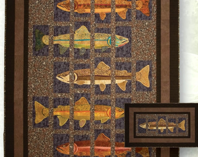About Trout *Sewing Version Quilt Pattern*  By: Lunch Box Quilts CQP-AT-1