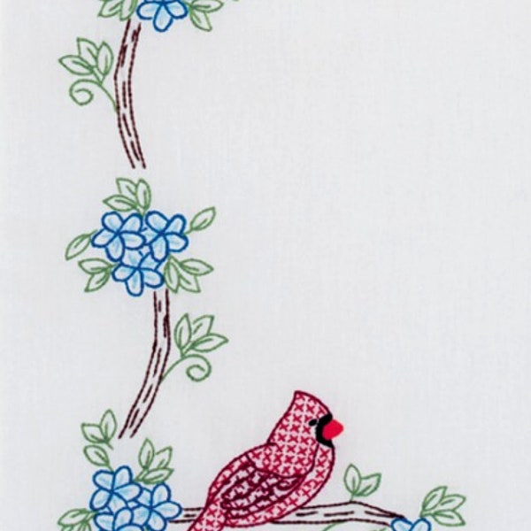 Cardinals Table Runner *Pre-Printed/Stamped Cross Stitch & Embroidery* By: Jack Dempsey Needle Art 560-712