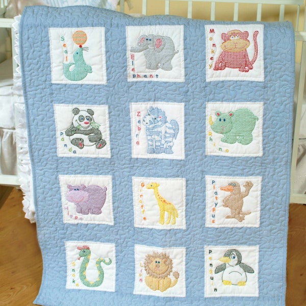 CHILDREN'S ZOO *Nursery Quilt Blocks Cross Stitch & Hand Embroidery* By: Jack Dempsey Needle Art 300-78