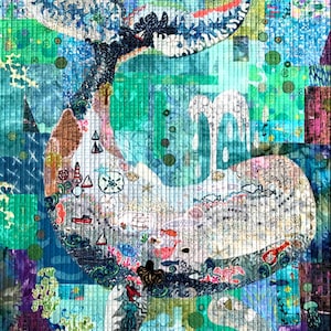 Tyde... *Whale Collage / Quilt Pattern* By: Laura Heine - Fiberworks