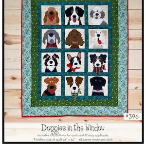 Doggies in the Window *Quilted Applique Wall Hanging Pattern* From: The Whole Country Caboodle