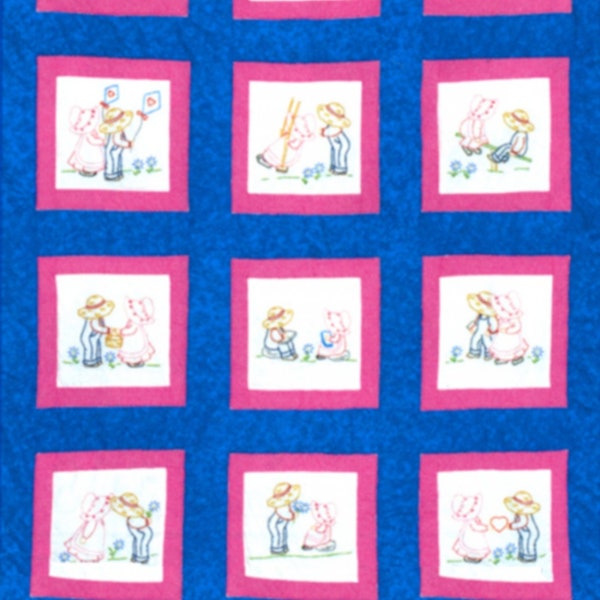 VINTAGE Sue and SAM  *Quilt Blocks  Cross Stitch & Embroidery* By: Jack Dempsey Needle Art 737-539