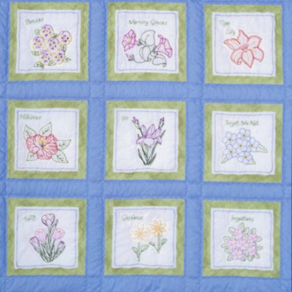 Flowers *Pre-Printed Cross Stitch & Embroidery Blocks* By: Jack Dempsey Needle Art 737-535