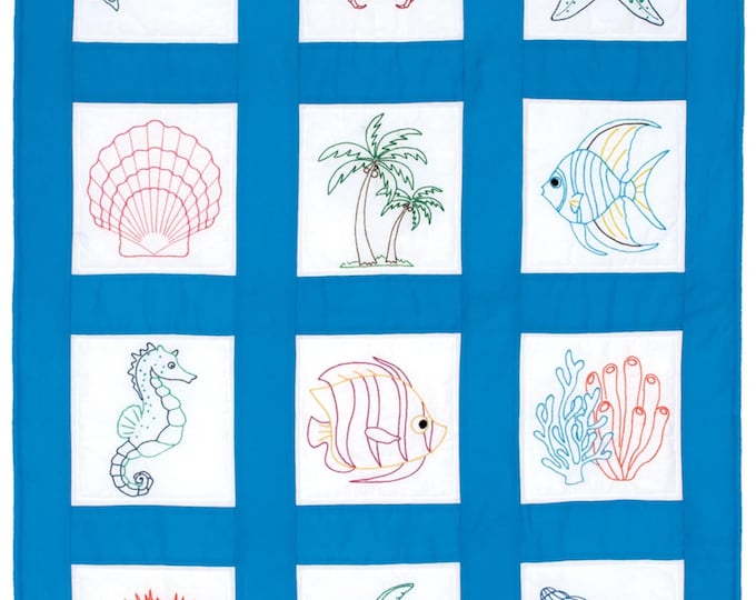 Beach *Pre-Printed Cross Stitch & Embroidery Blocks* By: Jack Dempsey Needle Art  737-809