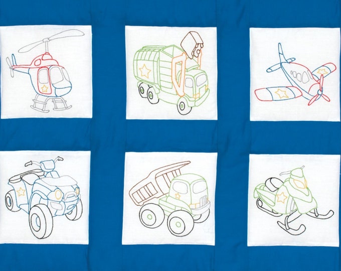 Rescue Vehicles *9" Theme Quilt Embroidery Blocks* By: Jack Dempsey Needle Art  737-745