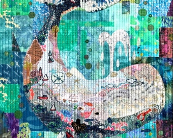 Tyde... *Whale Collage / Quilt Pattern* By: Laura Heine - Fiberworks