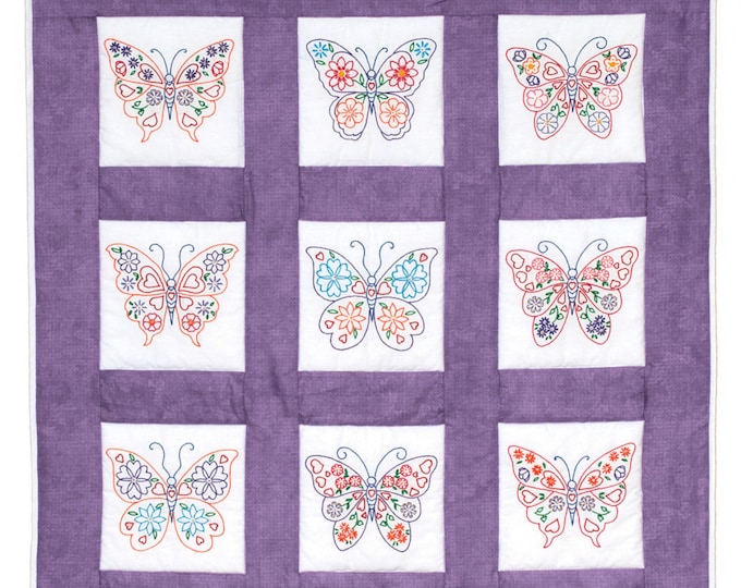 Butterflies *Pre-Printed Cross Stitch & Embroidery Blocks* By: Jack Dempsey Needle Art 737-729