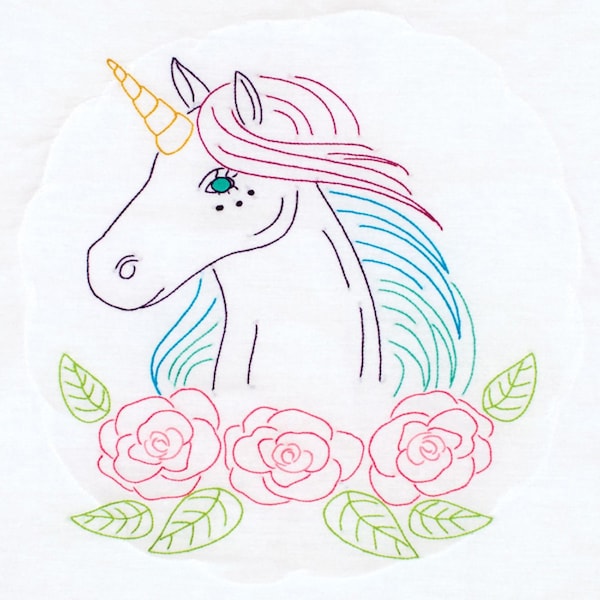Unicorn *Pre-Printed Perle Edge Pillowcases for Cross Stitch & Embroidery* By: Jack Dempsey Needle Art 1600-708