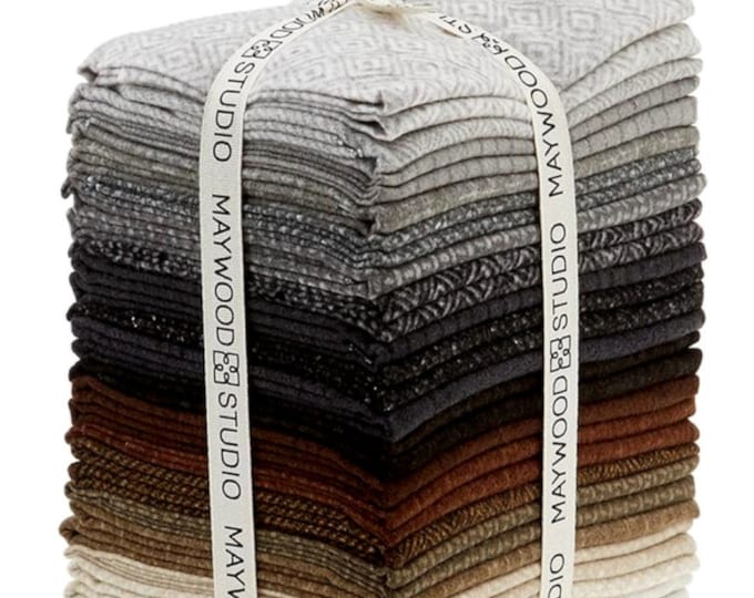 Neutrals VOL 2 -  Woolies Flannel 20 Piece *Fat Quarter Bundle* By Maywood Studios FQMASWOF-NEU