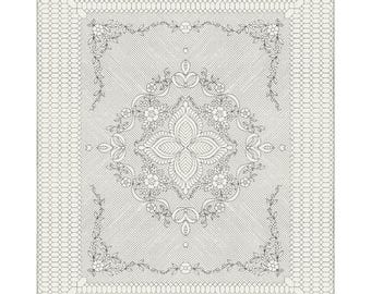 Garden Bouquet Natural  *Wholecloth Quilt Top with Binding & Backing* By: Holice Turnbow for Benartex